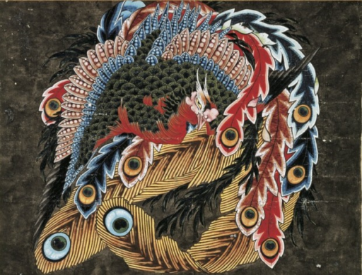 葛飾北斎「鳳凰図天井絵彩色下絵」